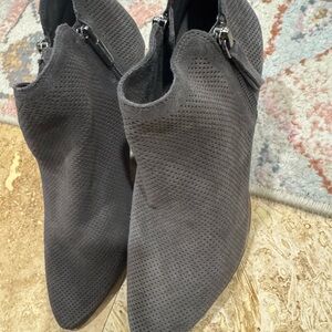 Vince Camuto Charcoal Perforated Ankle Booties